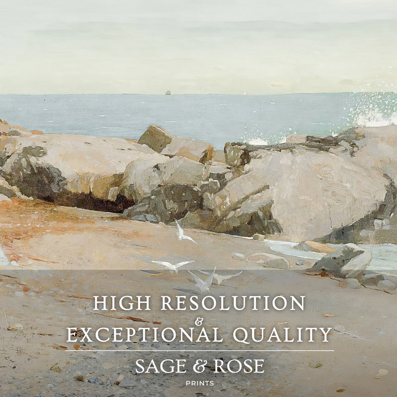Coastline Painting - Sage and Rose Prints