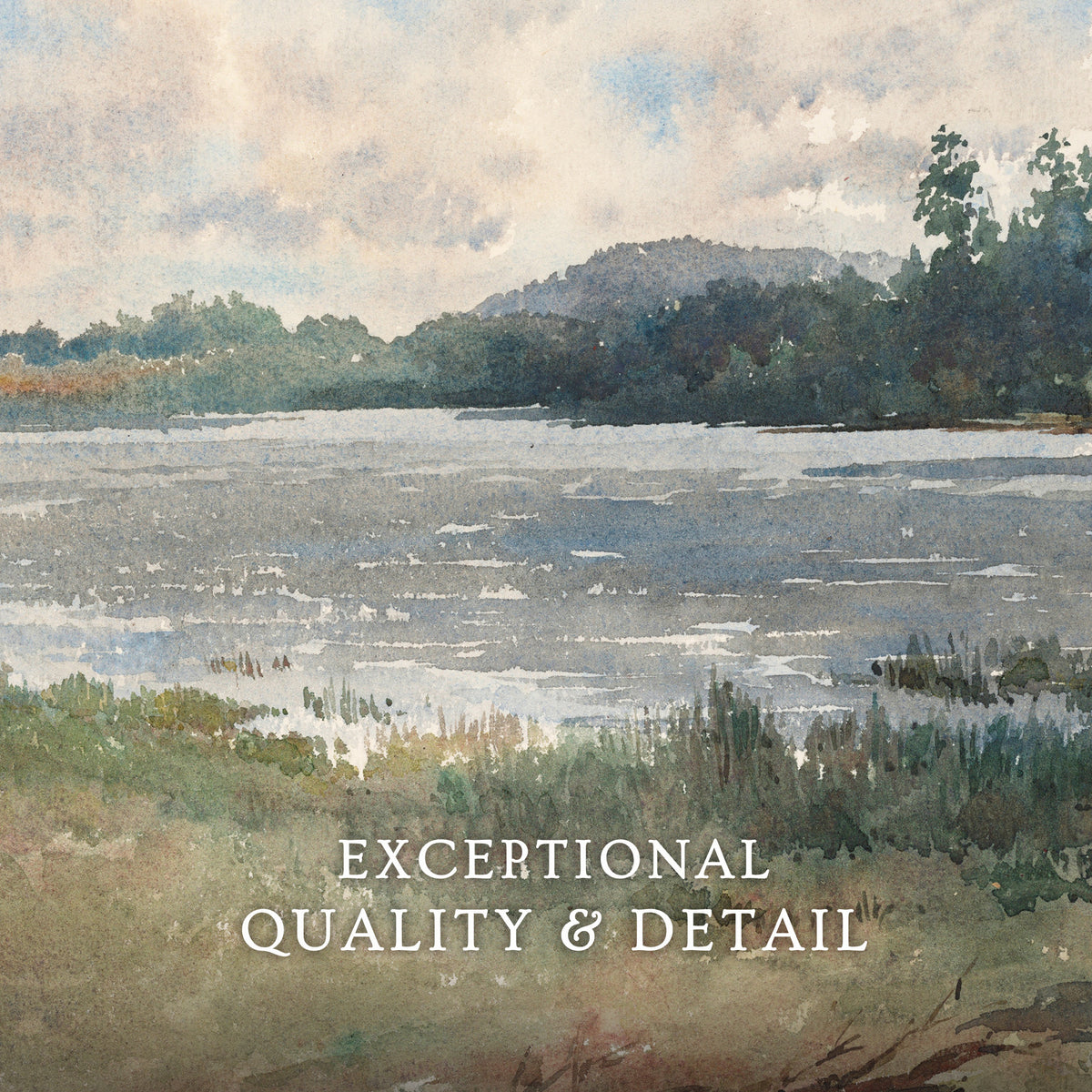 Peaceful Lake Painting - Sage and Rose Prints