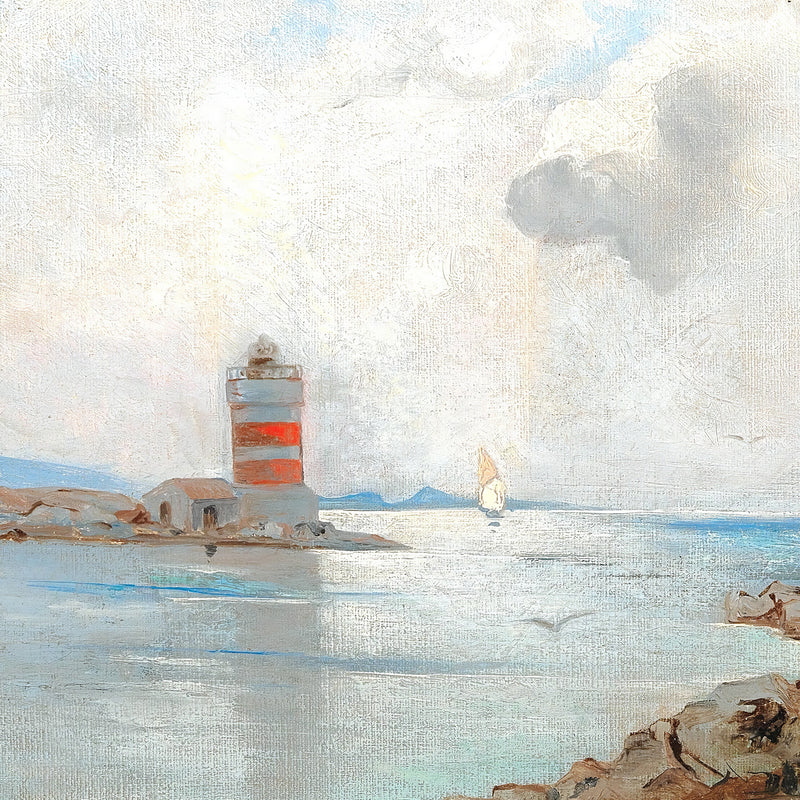 Vintage Lighthouse Watercolor Print - Sage and Rose Prints