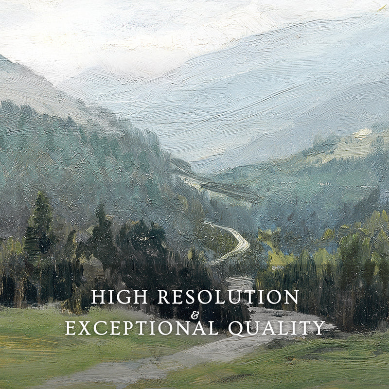 Blue Mountain Oil Painting No1 - Sage and Rose Prints