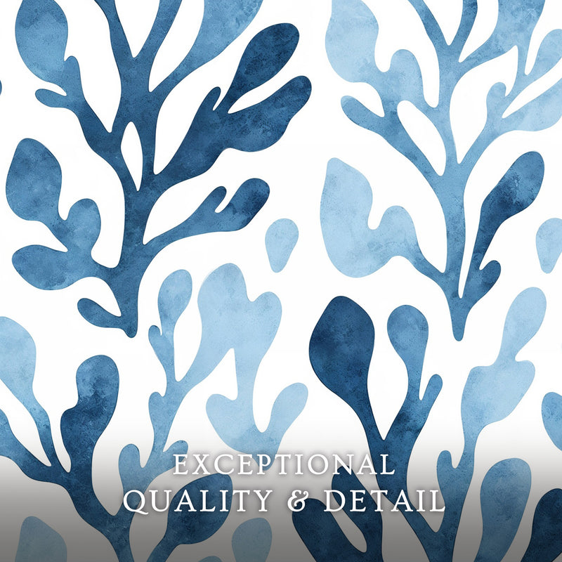 Coastal Blue Seaweed Motif - Sage and Rose Prints