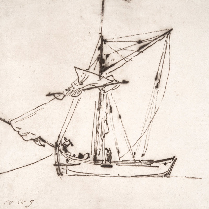 Vintage Sailboat Charcoal Sketch - Sage and Rose Prints