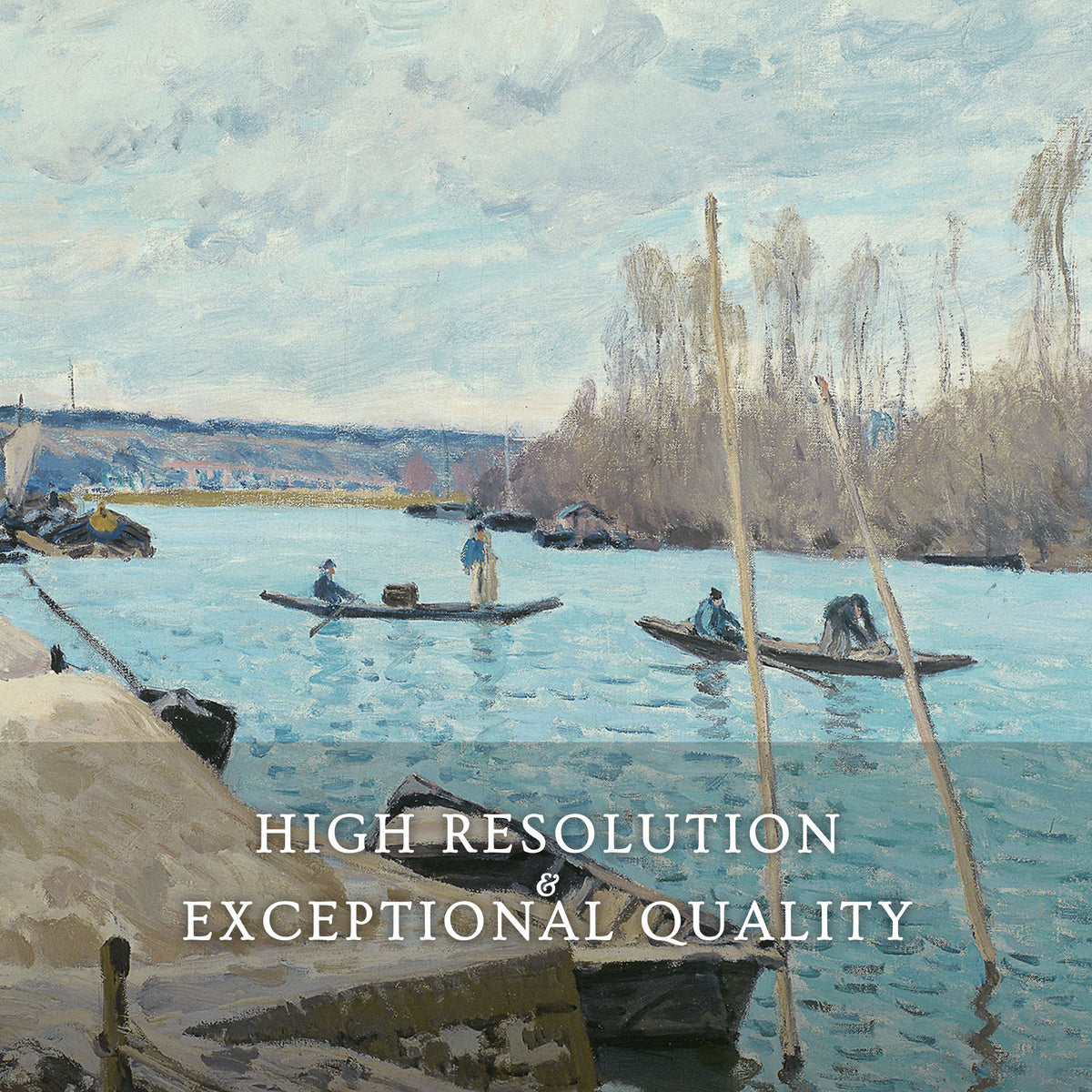 Boats on the River in Tan and Teal Triptych - Sage and Rose Prints
