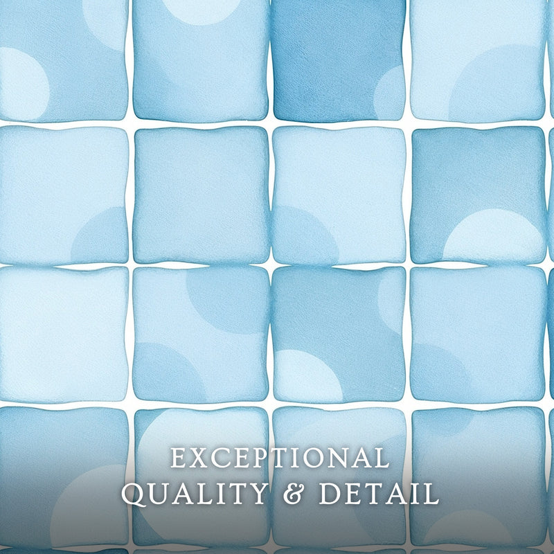 Coastal Blue Tile Motif - Sage and Rose Prints