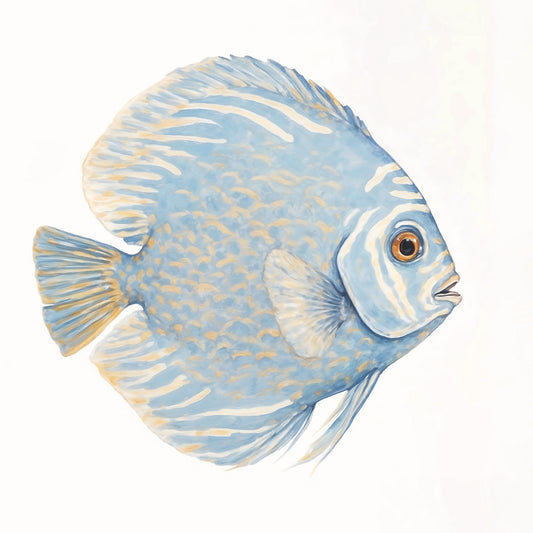 Light Blue Tropical Fish Print - Sage and Rose Prints