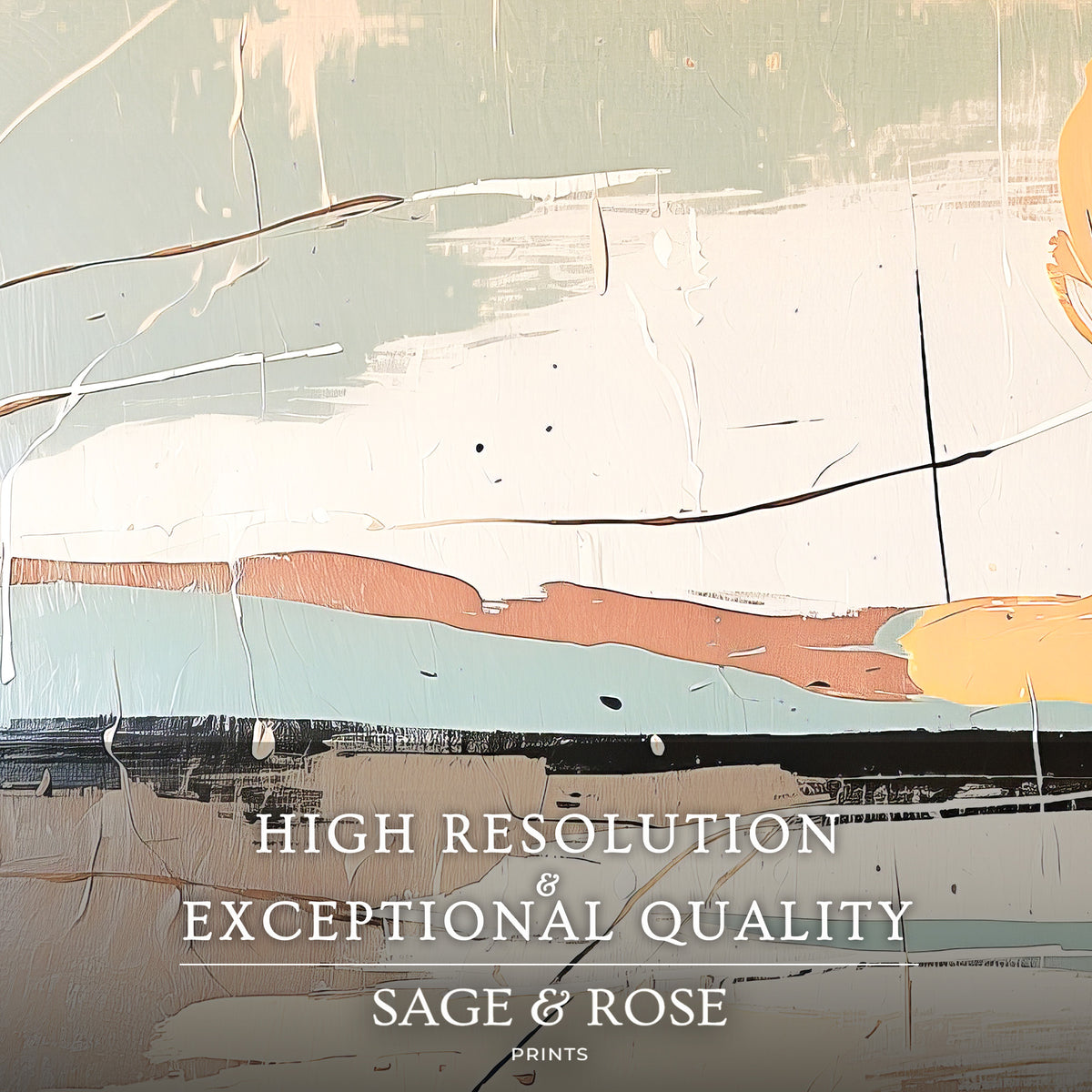 Abstract Sunset Triptych in Tans and Dusty Rose - Sage and Rose Prints