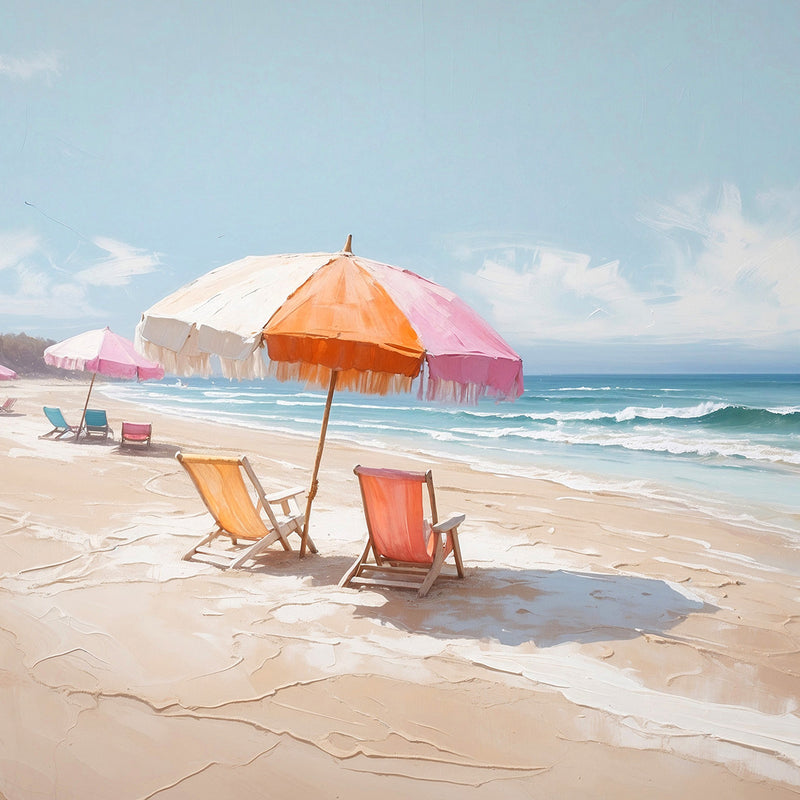 Beach Chairs Watercolor Print - Sage and Rose Prints