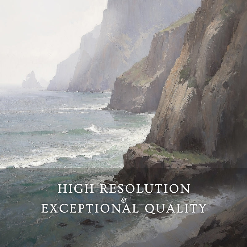 Misty Cliffs Painting No2 - Sage and Rose Prints