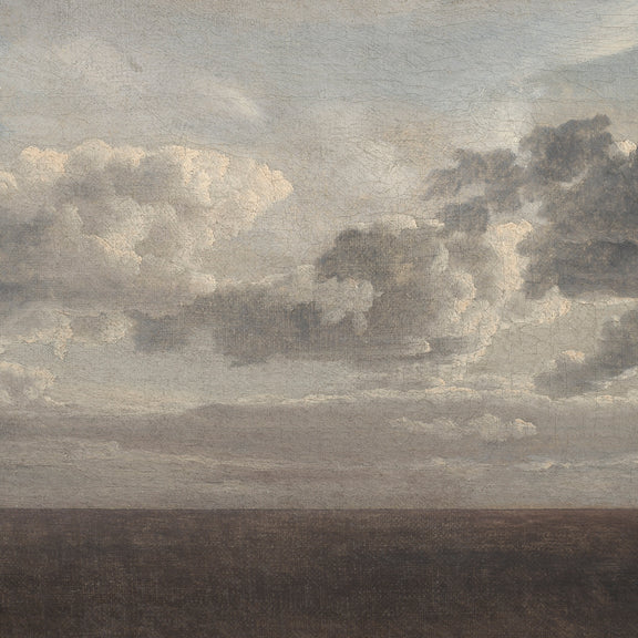 AK-49- Vintage Old Masters Cloudy Sky Landscape - Sage and Rose Prints