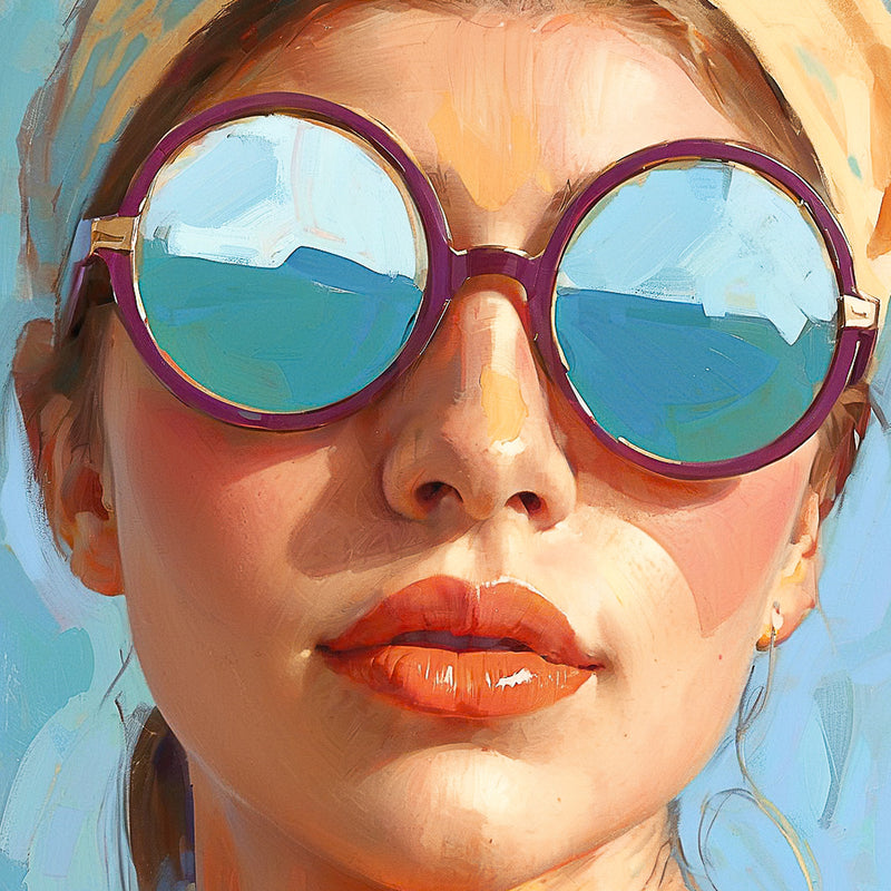 Retro Sunglasses Oil Painting Print - Sage and Rose Prints