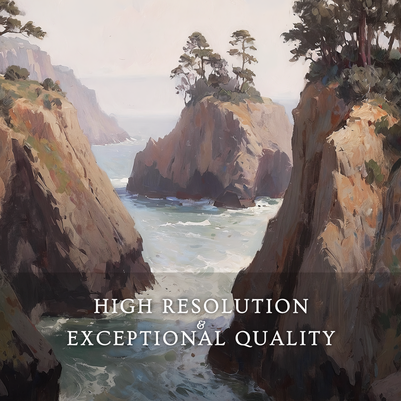 Ocean Cliffs and Glacial Blue Sea No1 - Sage and Rose Prints