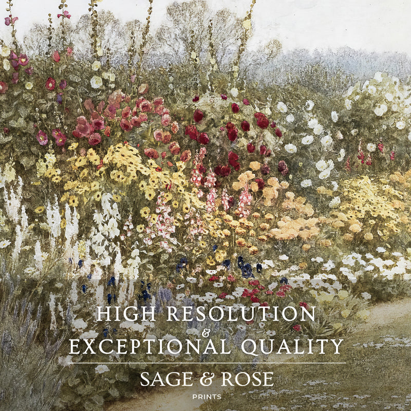 Impressionist Field of Flowers No1 - Sage and Rose Prints