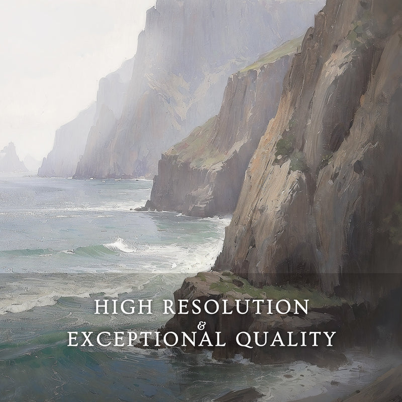 Misty Cliffs Painting No1 - Sage and Rose Prints