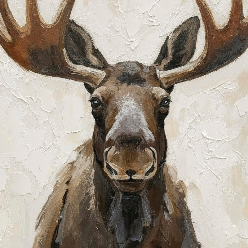 Portrait of a Moose Painting - Sage and Rose Prints