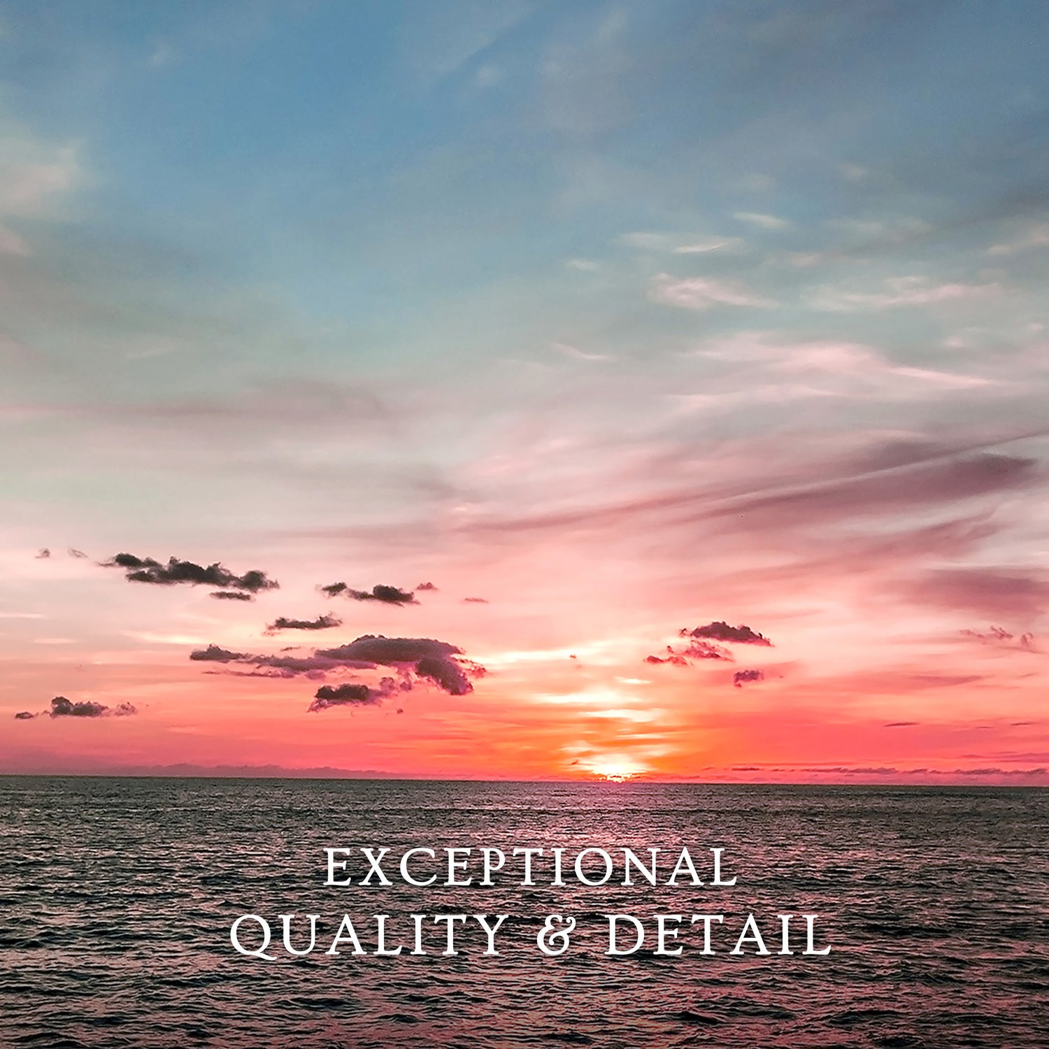 Pink Sunset Sky Ocean Photography - Sage and Rose Prints