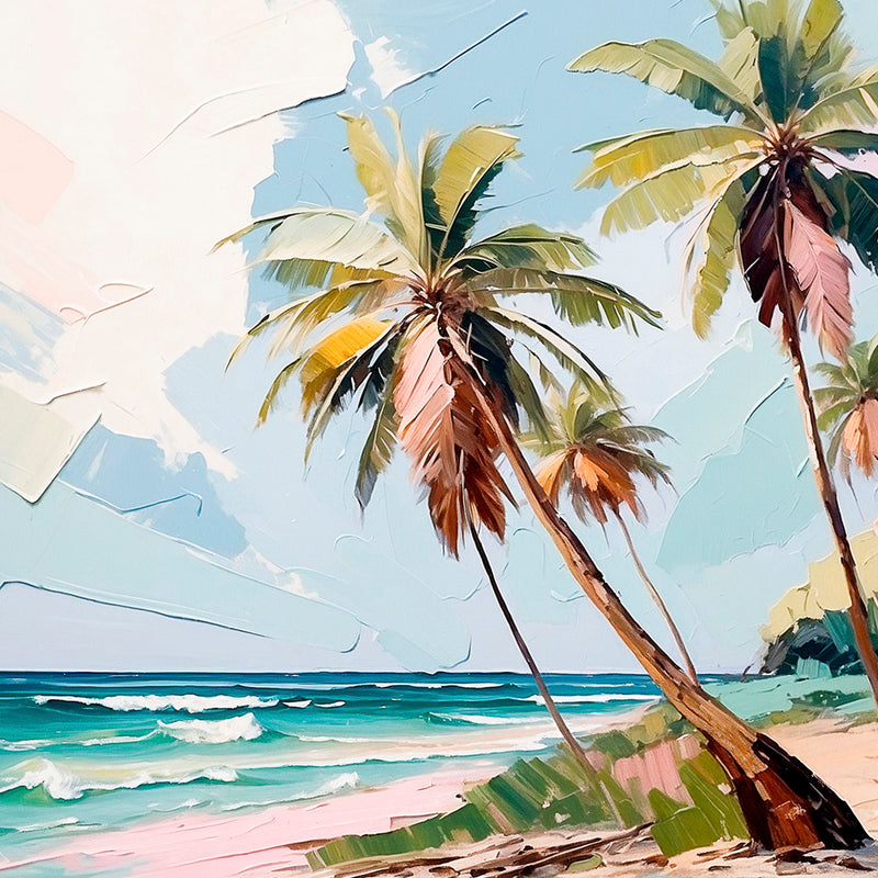 Tropical Beach Oil Painting Print