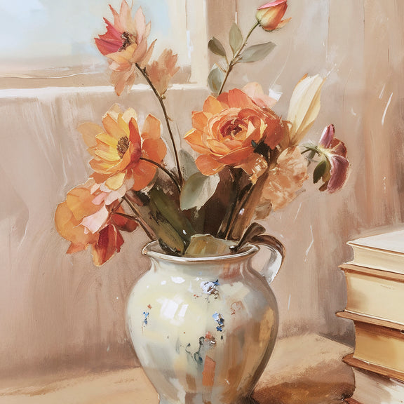 Rustic Fall Bouquet Painting - Sage and Rose Prints