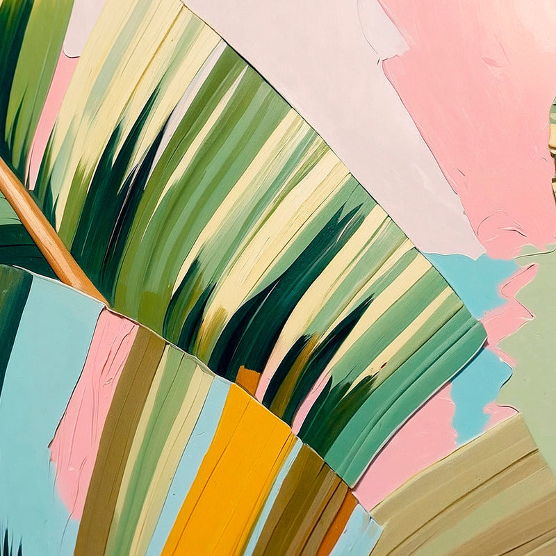 Bright Tropical Leaf Square Print
