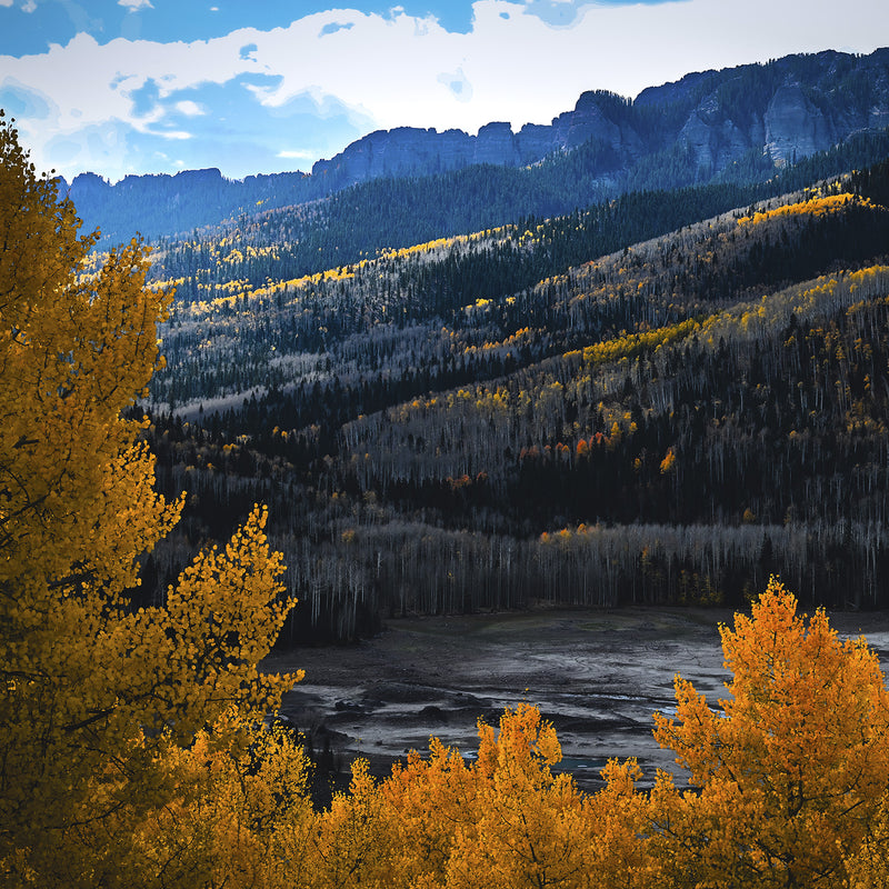 Burnt Orange and Royal Blue Colorado Mountain Photography - Sage and Rose Prints