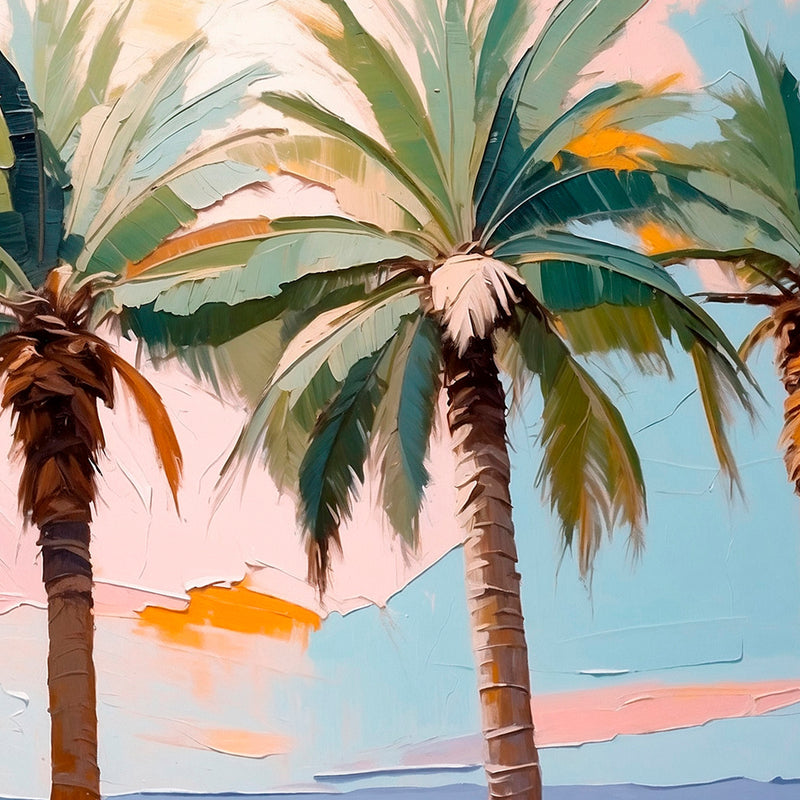 Palm Trees and Blue Sky Square Print