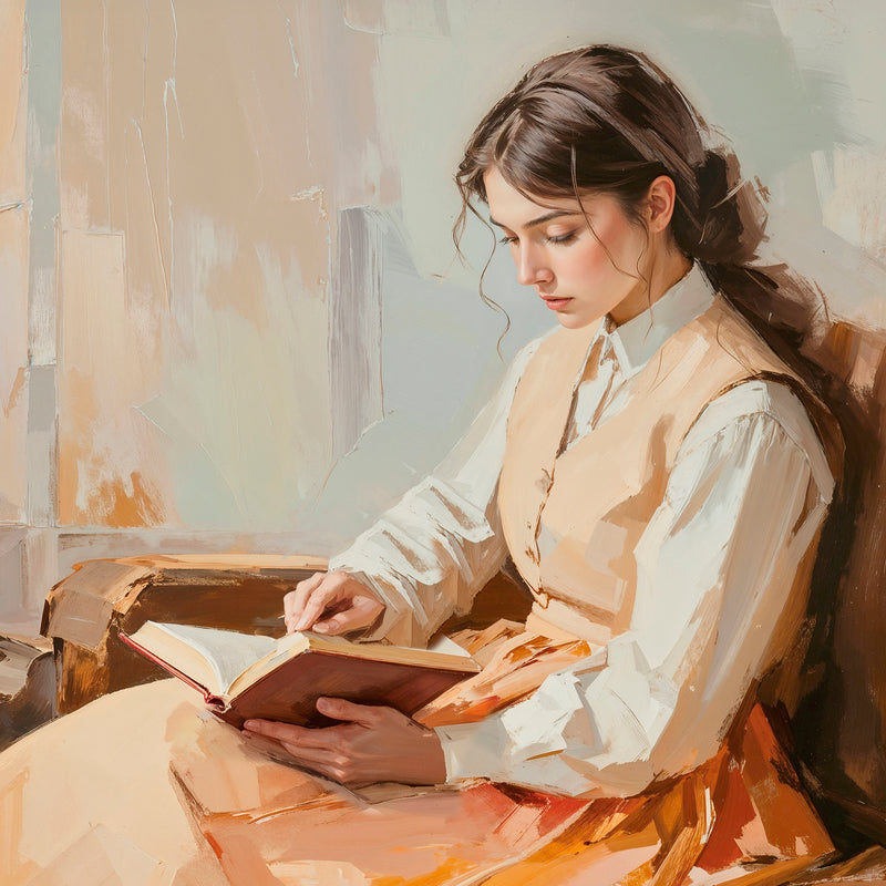 Victorian Woman Reading Fall Print - Sage and Rose Prints
