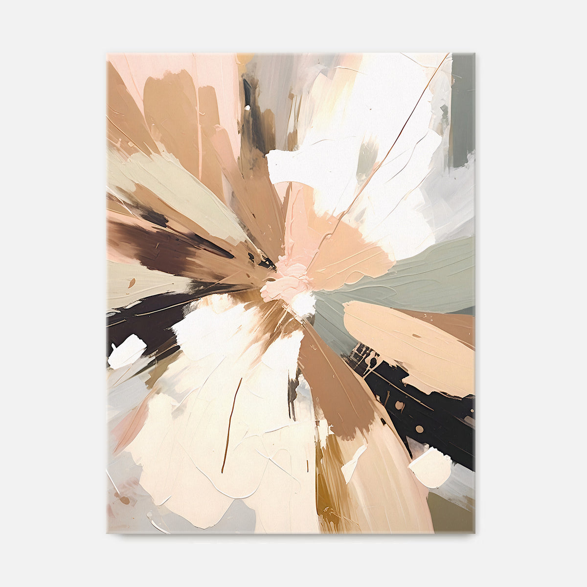 Abstract Rays of Gray and Beige - Sage and Rose Prints