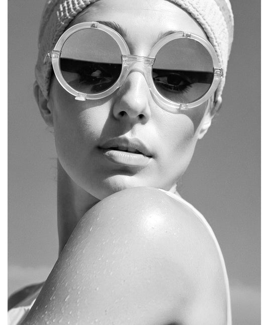 Black and White Photo of Woman in Sunglasses - Sage and Rose Prints