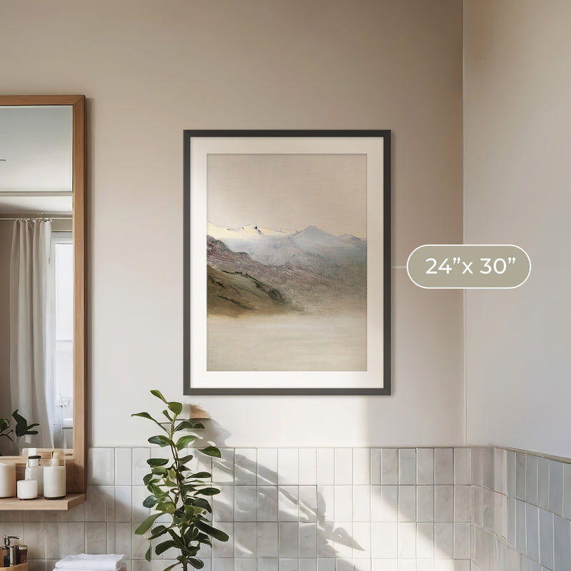 Muted Mountain Painting No1 - Sage and Rose Prints