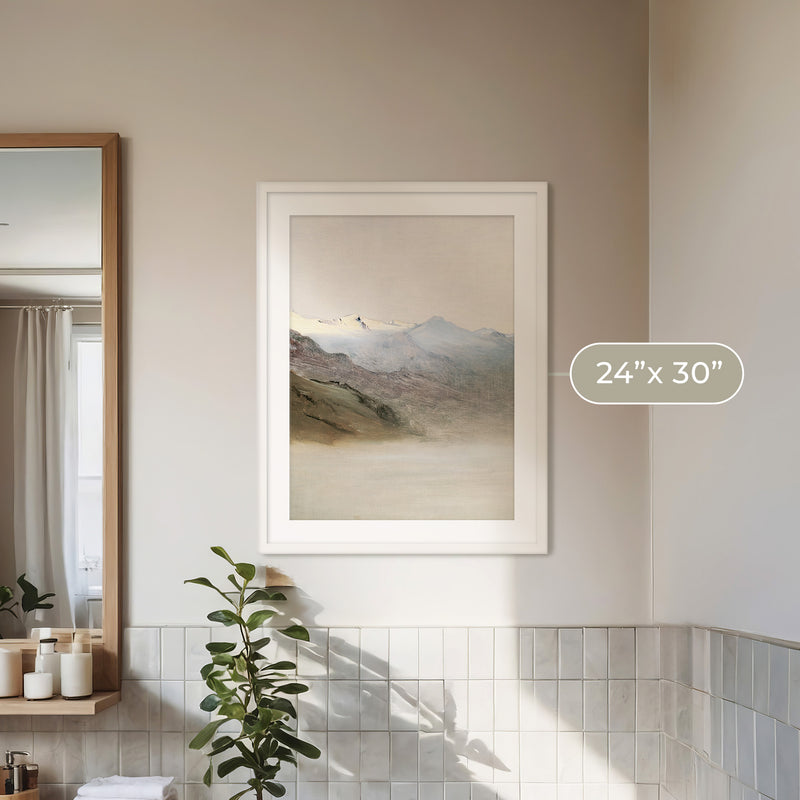 Muted Mountain Painting No1 - Sage and Rose Prints