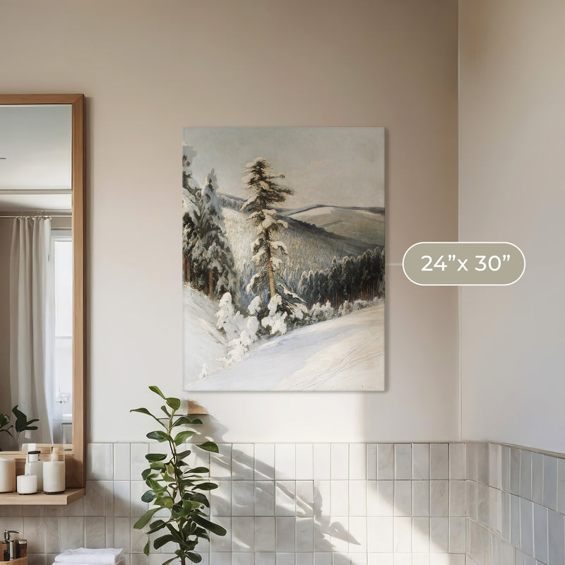 Snowy Forest Landscape - Sage and Rose Prints