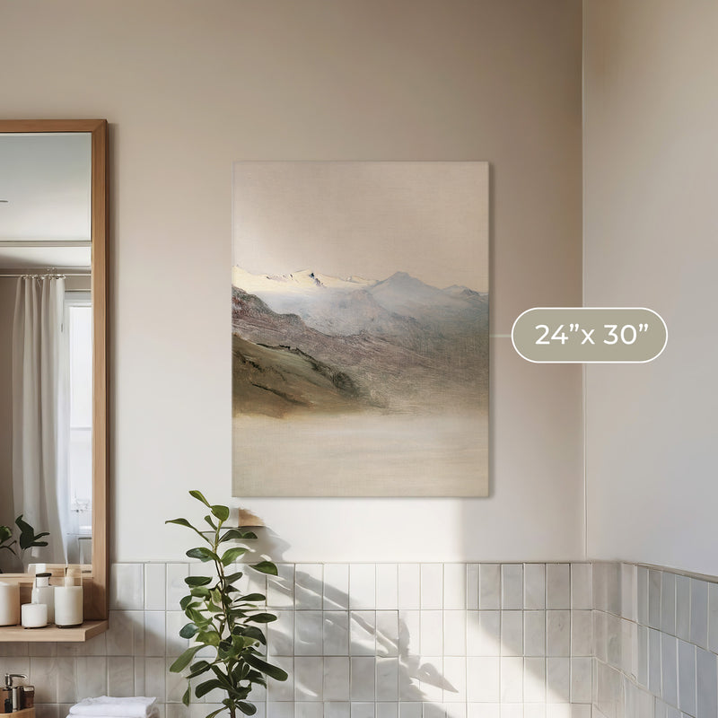 Muted Mountain Painting No1 - Sage and Rose Prints