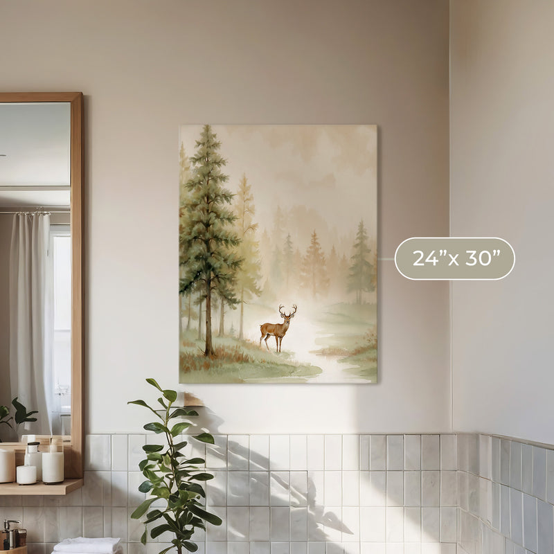 Dear Painting in a Fall Forest - Sage and Rose Prints