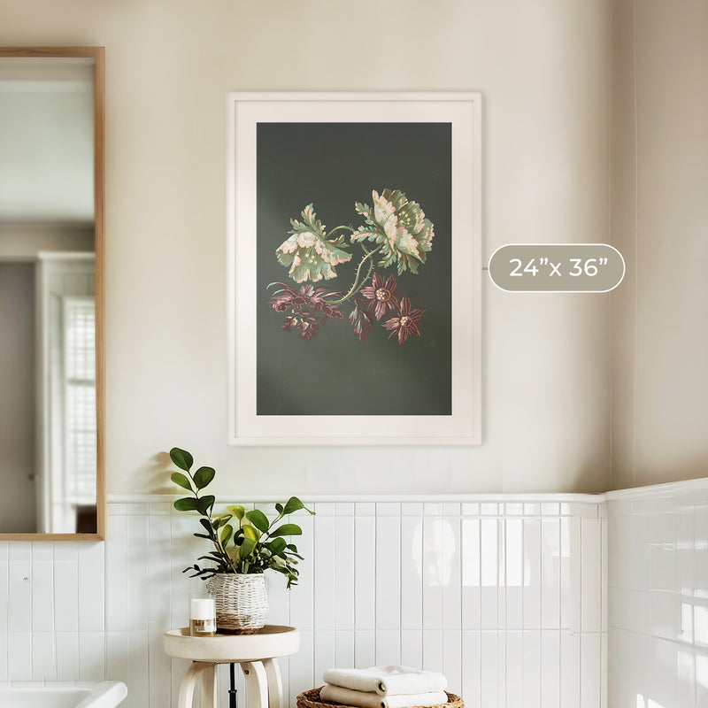 Green Floral Botanical Print No1 - Sage and Rose Prints