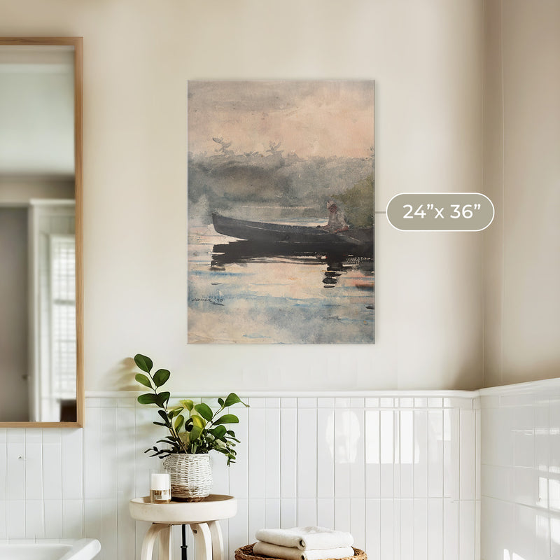 Muted Waters Fishing Watercolor No1 - Sage and Rose Prints