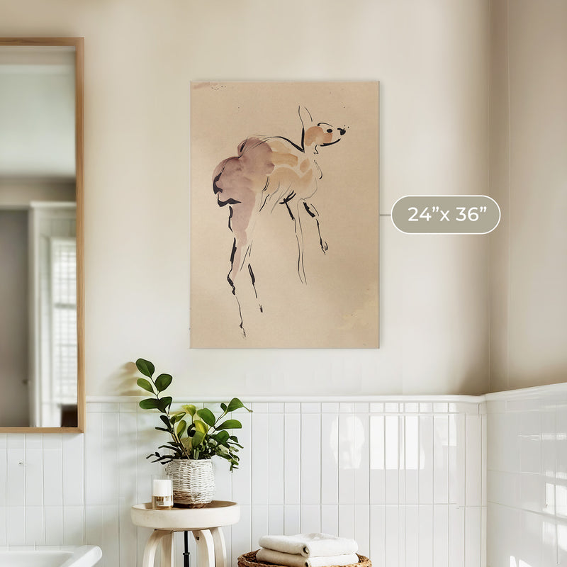 Young Deer Painted by Rik Wouters - Sage and Rose Prints