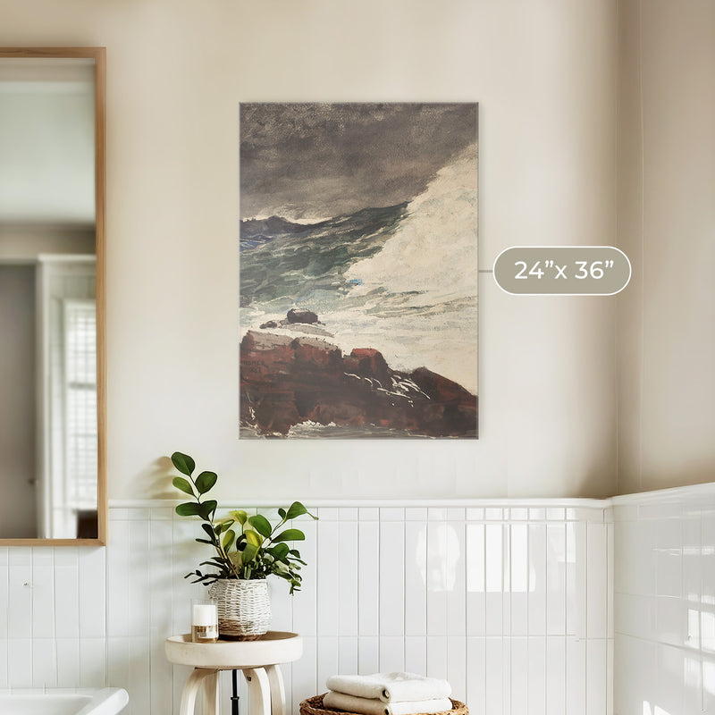 Moody Ocean in Shades of Pewter No1 - Sage and Rose Prints