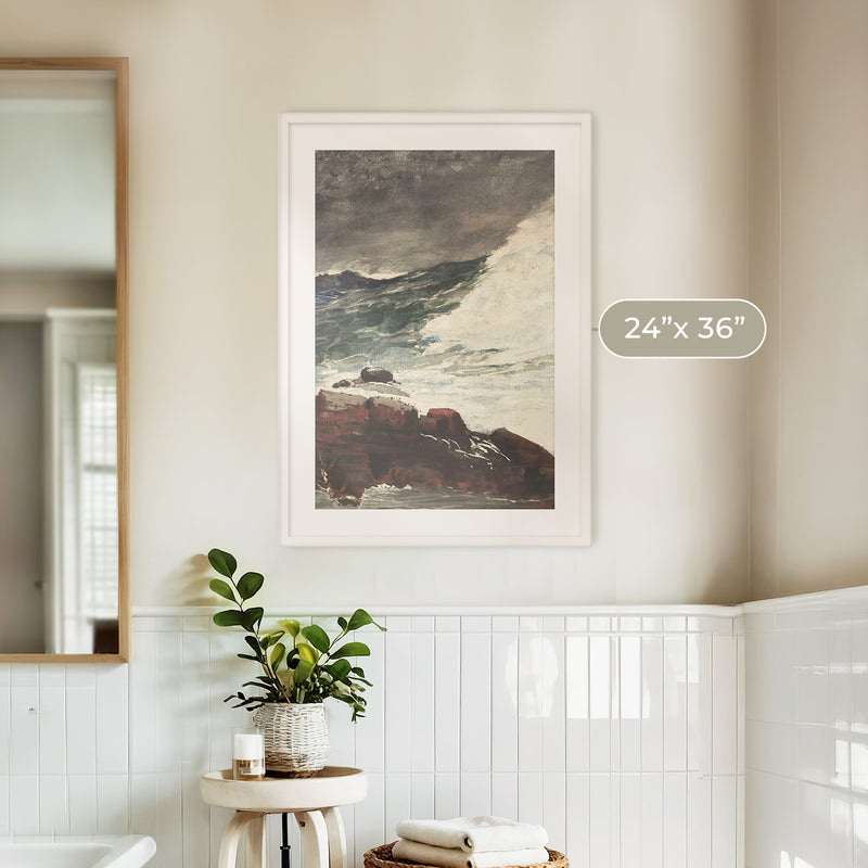 Moody Ocean in Shades of Pewter No1 - Sage and Rose Prints