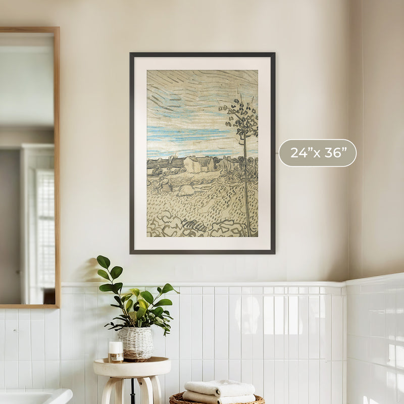 Wheat Field Painted by Vincent Van Gough - Sage and Rose Prints