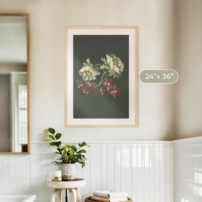 Green Floral Botanical Print No1 - Sage and Rose Prints