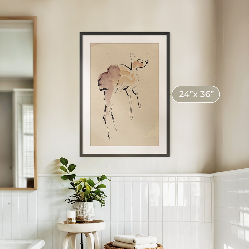 Young Deer Painted by Rik Wouters - Sage and Rose Prints