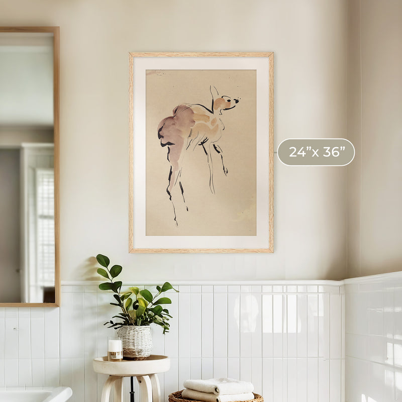 Young Deer Painted by Rik Wouters - Sage and Rose Prints