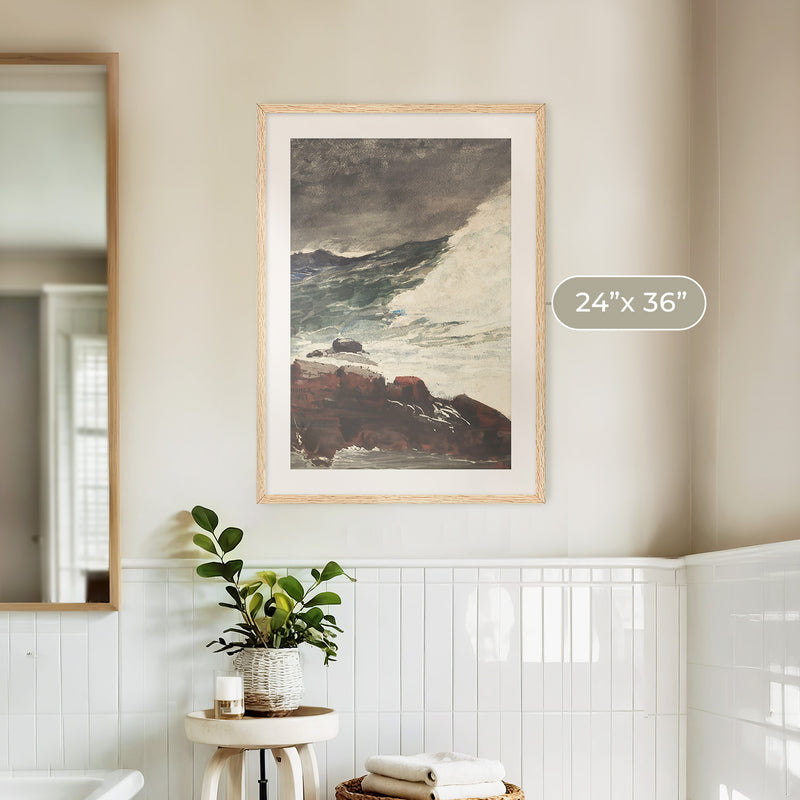 Moody Ocean in Shades of Pewter No1 - Sage and Rose Prints