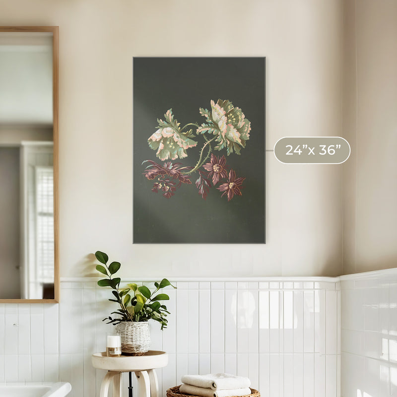 Green Floral Botanical Print No1 - Sage and Rose Prints