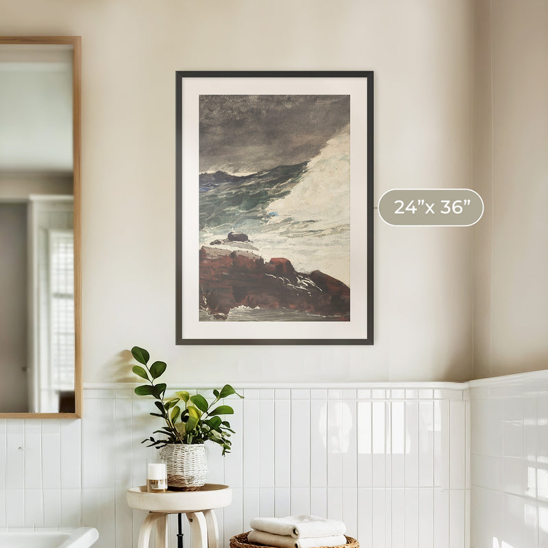 Moody Ocean in Shades of Pewter No1 - Sage and Rose Prints