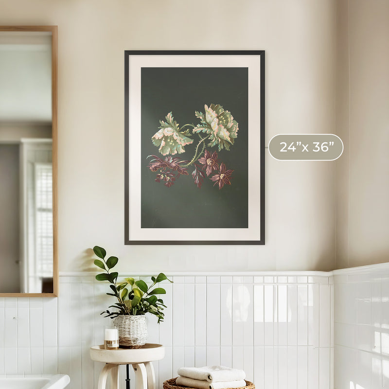 Green Floral Botanical Print No1 - Sage and Rose Prints