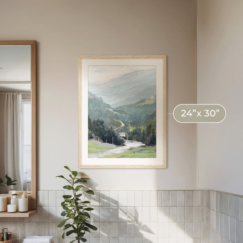 Blue Mountain Oil Painting No1 - Sage and Rose Prints