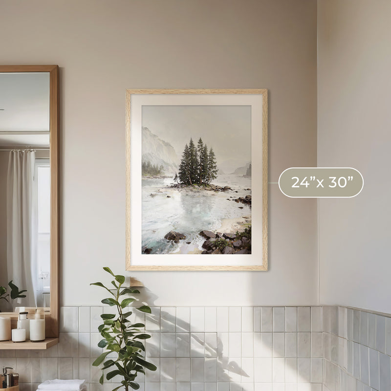 Misty Fjord Painting No1 - Sage and Rose Prints