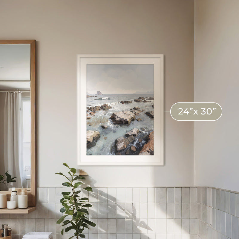 Rocky Shoreline at Low Tide No1 - Sage and Rose Prints