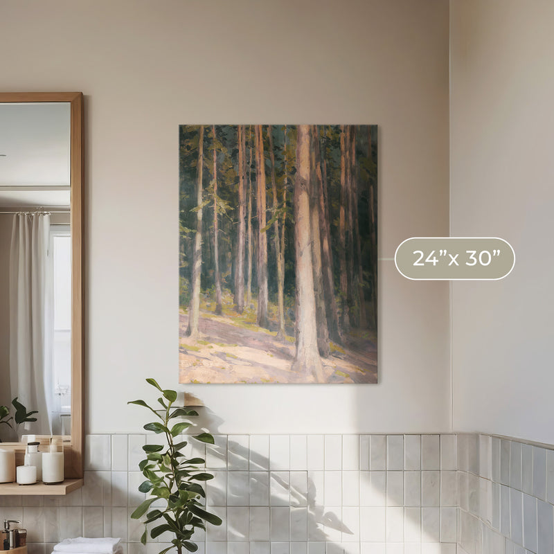 Redwoods in the Sunlight Oil Painting No1 - Sage and Rose Prints