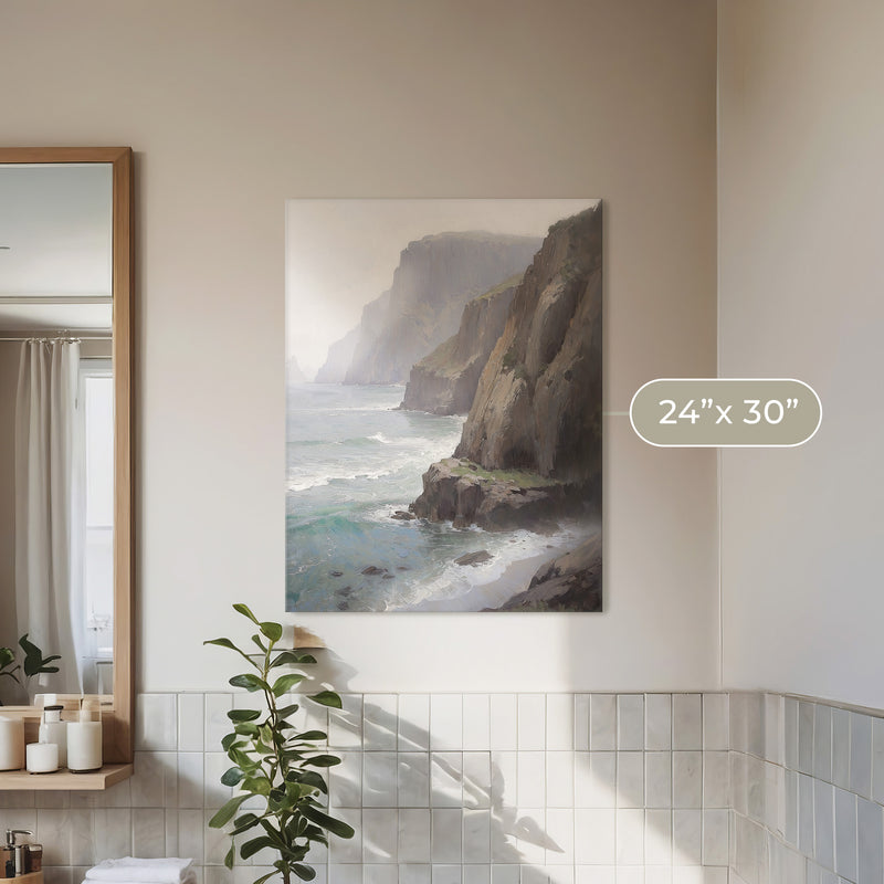 Misty Cliffs Painting No1 - Sage and Rose Prints